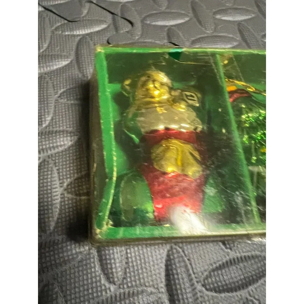 2 pc Springwater 3164 Christmas glass ornaments Tree Stocking Vintage vtg BOX‎